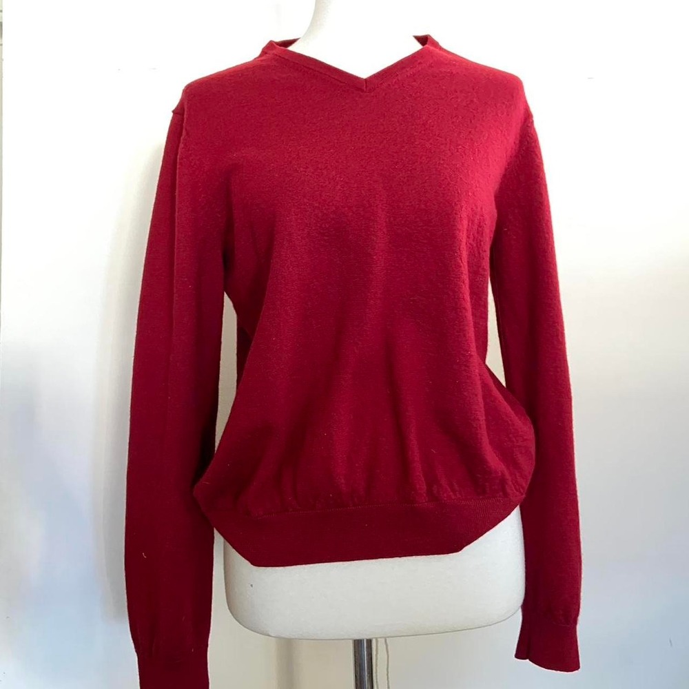 H&M red merino wool sweater